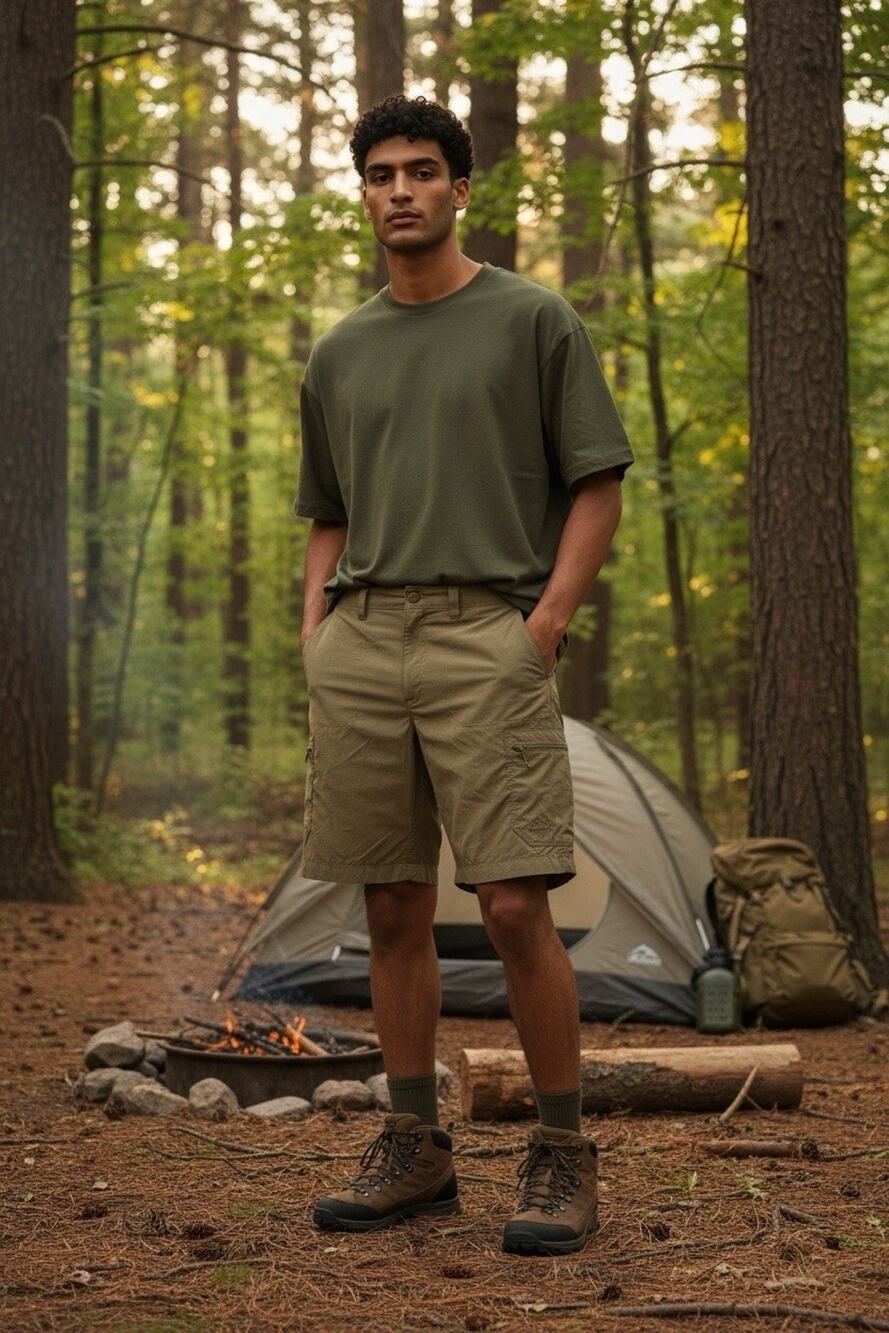 LL Bean Cresta Men's 35W Dark Driftwood Brown Hiking Cargo Shorts Gorpcore